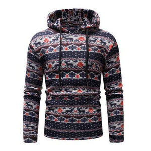 Hot Selling <b>Men's</b> Christmas Snowflake Print 100% Cotton Oversized <b>Hoodie</b> High Street Vintage Style Embroidered Long Sleeve Draw - Product Image 6