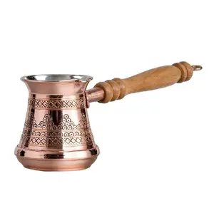 Sıcak satış türk cezve ahşap saplı gravür tasarım el yapımı kahve ve süt ısıtıcı Pot