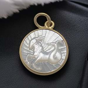 Capricorne signe du zodiaque personnalisé 925 argent et plaqué or pendentifs fins collier à breloques bijoux cadeau unisexe en gros - Product Image 1