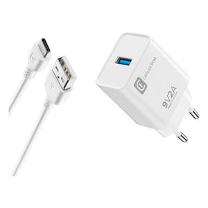 ACHHUKITQCTYCK Kit de Cargador y Adaptador Blanco de 18W, USB Tipo-C y USB Tipo-A, Caricabatterie, KIT DE CARGADOR - Product Image 1