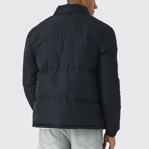 Chaqueta Bomber de Invierno para Hombre, Estilo Urbano, Acolchada de Lona, con Capucha, Transpirable, Cuello Mao, Cierre de Cremallera, Tinte Liso - Product Image 2