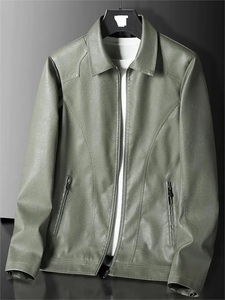 Chaqueta de Cuero para Hombre, Nueva Moda de Invierno, Cuello Alto, Logotipo Frontal, Impermeable, Transpirable, Forro Polar Personalizable de Alta Calidad - Product Image 2