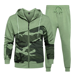 ผู้ชาย camo ธงวอร์มแขนยาวกราฟิกขนแกะยืมชุดเหงื่อชุดซิปเต็มกองทัพ-วิ่งเสื้อแจ็คเก็ตและกางเกงชุด 2 ชิ้น - Product Image 5