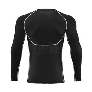 Chemises de compression de sport à manches longues, vente chaude, solides, écologiques, légères, à séchage rapide, logo personnalisé, nouveau style pour hommes - Product Image 2
