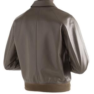 Chaqueta de Cuero de Oveja para Hombre, Estilo Urbano, Ajustada, Informal, con Cuello Alto, Logotipo Frontal, Resistente al Viento, Talla Grande - Product Image 5