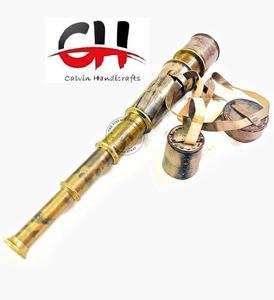 Télescope marin vintage en laiton brun artisanal Calvin Handicraft, 18,7 pouces, jumelles nautiques pour la décoration de la maison - Product Image 3