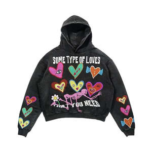 Vente en gros 2025 conception graphique personnalisée lourd lavage Vintage impression bouffée 3D pull à capuche surdimensionné hommes tissu polaire - Product Image 1