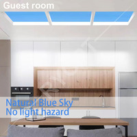 Éclairage Artificiel d'Intérieur Intelligent, Lumière de Plafond à Dimmable, Faux Coelux, Led, Panneau Lumineux Intelligent avec Ciel Bleu