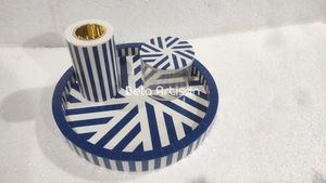 Juego de quemador Bakhoor de acero inoxidable ecológico hecho a mano, cuenco de latón, bandeja de diseño con incrustaciones de Chevron, tarro de almacenamiento para uso aromático - Product Image 3