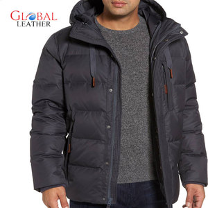 Veste matelassée d'hiver pour homme à la vente chaude avec col à capuche, fermeture éclair sur le devant, logo, imperméable, service OEM - Product Image 3