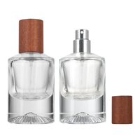 Botellas de Perfume de Madera de Diseño Único, Tapas de Botellas de Perfume de Madera con Forma de Bola Grabada Personalizada de Fábrica