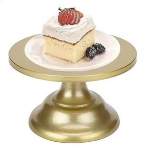 Exhibidor de Postres Dorado Pulido, Accesorio para Mesa de Postres, Herramientas para Pasteles, Soporte de Metal de un Nivel para Pastel de Bodas y Fiestas - Product Image 1