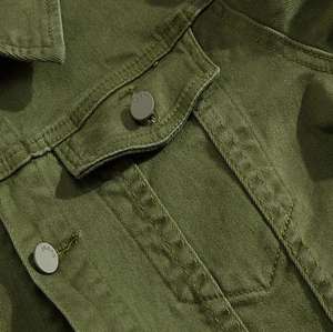 Veste en jean vert ombré et poches Casual Chic Outerwear - Product Image 5