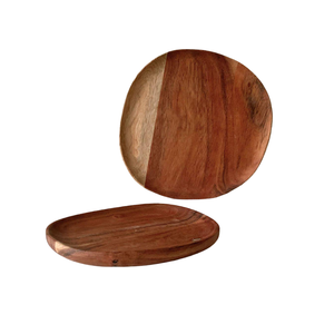 Cinco platos y cuencos de madera Colom para servir comida para fiesta, aperitivo, bandeja para servir frutas, decoración grande de madera de acacia, comida segura para aperitivos - Product Image 6