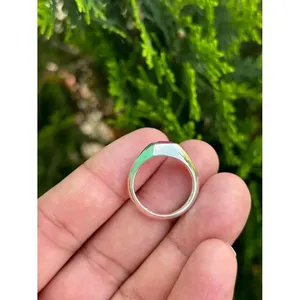 925 <b>Silver</b> Romantic <b>Statement</b> <b>Ring</b> with Natural Stone Bezel Set Boho Style for Everyday Wear Fine Jewelry - Product Image 4