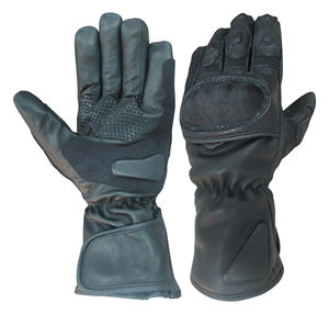 Gants de moto en cuir véritable, gants de motocross, gants de course automobile, gants de sport pour moto, noirs, imperméables, blancs, longs - Product Image 3
