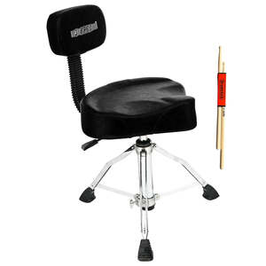 5Core Drum Throne 4 Cushion Padded <b>Stool</b> w Backrest Airlift <b>Height</b> <b>Adjustable</b> Chair w 441Lb Capcity - Product Image 1