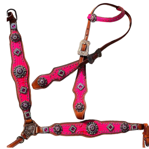 Arnés de Cuero Occidental de Diseño |   Hebillas de diamantes de imitación para cabezales de caballo |   Conjunto de Armadura a Juego |   Fabricante y Exportador de la India 2026 - Product Image 1