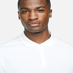 100% polyester hommes Golf pour chemise Anti-rides tricoté respirant évacuation de la sueur coupe régulière 2 boutons patte de boutonnage blanc - Product Image 4