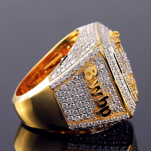 Men's VVS Moissanite Diamond Wedding <b>Ring</b> Fully Iced Out in 18K Gold with IGI Certificate Hip Hop Style <b>Fine</b> <b>Ring</b> for Parties - Product Image 4