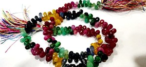 Cuentas de Rubí Multicolores Naturales de Alta Calidad, Facetadas, en Forma de Lágrima, para la Fabricación de Joyas, 5-10 mm, EMINENT JEWEL - Product Image 2