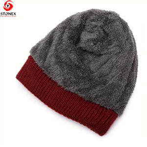Bonnet en peluche unisexe en acrylique 100% pour l'hiver, bonnet tricoté chaud pour hommes et femmes, doux pour les sports de plein air, le ski et la plage - Product Image 4