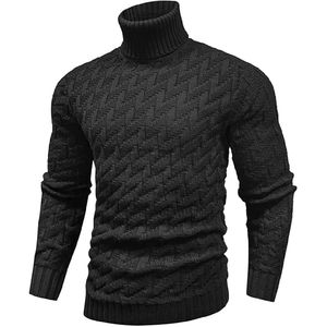 Haute qualité hommes décontracté col rond à manches longues pull en polyester hiver chaud tricots pull en polyester - Product Image 6