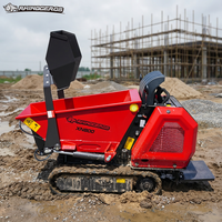 Mini-dumper sur chenilles Rhinoceros XN800, capacité de charge 800 kg, benne 260 litres, certifié CE, engrenages haute efficacité, pour travaux en entrepôt