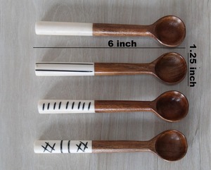 Handmade Natural Acacia <b>Wood</b> <b>Spoons</b> Set Eco-Friendly Mini Non-Stick <b>Cooking</b> Tong for Home Kitchen Use Traditional Design Style - Product Image 2
