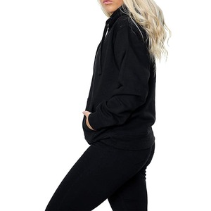 เสื้อฮู้ดทรงหลวมลำลองสำหรับผู้หญิงมีกระเป๋าขนาดใหญ่เปิดไหล่แขนยาวสีพื้นสำหรับ2026ฤดูใบไม้ผลิฤดูหนาว - Product Image 3