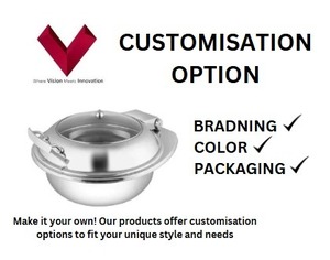 ชุดอุ่นอาหารทรงกลม ฝาครึ่งแก้ว ขนาด 7 ลิตร ขายดีมาก อุปกรณ์เสิร์ฟอาหารร้านอาหาร เครื่องอุ่นอาหาร 7 ลิตร - Product Image 3