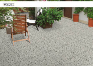 กระเบื้องเซรามิกพอร์ซเลนลายเทอร์ราซโซ ขนาด 600x600 มม. สีเทาเมดเลย์-รัสติก ผิวด้าน ขนาด 24x24 นิ้ว ดีไซน์อิตาลี สำหรับห้องนั่งเล่นและห้องนอน - Product Image 3