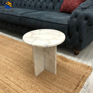 Mesa de Centro Redonda de Mármol Calacatta Clásico, Marca KT STONE, Diseño Elegante Personalizado, Mueble Decorativo para el Hogar, Gran Venta - Product Image 2