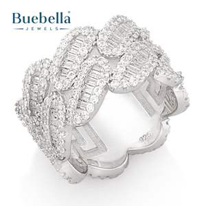 Anillo de moissanita de diamante totalmente helado de Plata de Ley 925, joyería fina personalizada, colección de Hip Hop para hombres - Product Image 3