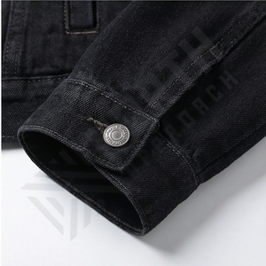Veste en jean pour homme de haute qualité, personnalisée, à col montant, réversible, mode d'hiver, streetwear, design élégant, jean tendance, durable - Product Image 6