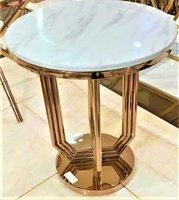 Table basse moderne de luxe en métal doré avec plateau en marbre, meubles pour la maison