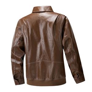 Logotipo personalizado de alta calidad más cremallera negra para montar al aire libre a prueba de viento ropa de manga larga slim fit chaqueta de cuero práctica para hombres - Product Image 4