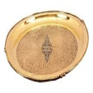 จานทองเหลืองส่องแสงลายดอกไม้สวยงามเครื่องใช้บนโต๊ะอาหารทำจากโลหะทองเหลือง - Product Image 3