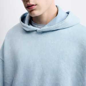 เสื้อฮู้ดแบบสวมหัวมีฮู้ดสำหรับผู้ชายผ้าคอตตอน100% 500กรัมโอเวอร์ไซส์ - Product Image 4
