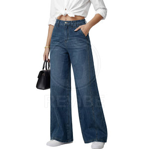 Premium <b>Women</b> Mid Waist Regular Fit Casual Winter Baggy <b>Jeans</b> 100% Cotton Custom Colors & Sizes - Product Image 3