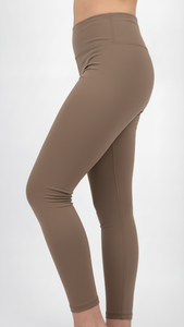 Leggings Deportivos de Cintura Alta Color Taupe Desierto para Mujer, Pantalones de Yoga de Compresión Personalizados OEM, Ropa Deportiva - Product Image 4