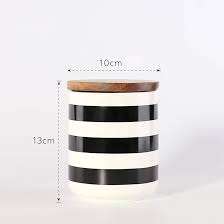 Pot en céramique pour un stockage sûr et sécurisé des aliments, pot en céramique fait main pour une collection de rangement moderne avec couvercle pour ingrédients secs - Product Image 3