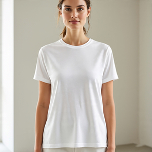 Camisetas recortadas para mujer, camisetas cortas de moda de verano con cuello redondo, camisetas deportivas para correr para mujer, camiseta Polo para mujer - Product Image 2