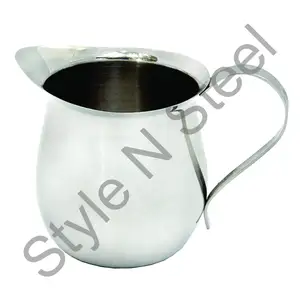 Stainless Steel Belly shape stainless steel creamer with Patti hand Creamer Pot Bell Creamer Stainless Steel Pot Factory