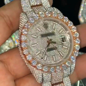 Mejor venta Iced out Lab Grown Watch reloj de diamante incoloro para hombres mejor calidad precio al por mayor - Product Image 2