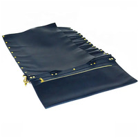 Bolsa Portaherramientas de Cocina de Cuero Genuino Hecha a Mano, Estilo Vintage, Ideal para Viajes, Multiusos, Enrollable, para Chefs Profesionales