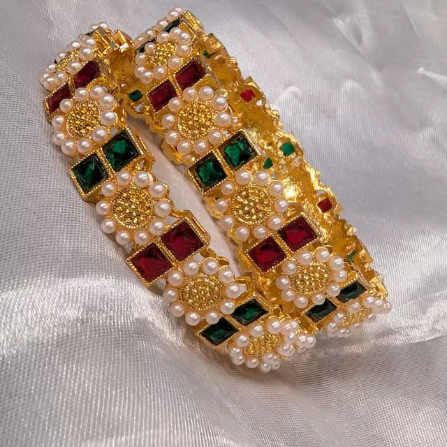 Elegant Traditional Bridal Bangle Set Gold-Plated Design for Weddings & Festive Occasions Royal Antique Finishing Bangle Set