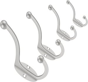 ตะขอแขวนเสื้อคลุมแบบคู่สำหรับแขวนเสื้อผ้าอุปกรณ์ติดผนังสีดำกันสนิมตะขอแขวนเสื้อโค้ทราวแขวนผ้าเช็ดตัวกุญแจกระเป๋าหมวก - Product Image 2