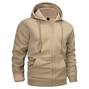 Sudadera con Capucha Personalizada de Lujo, Estilo Urbano, Calidad Premium, Talla Grande, Felpa de Algodón, Unisex, Color Crema - Product Image 1