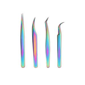 Juego de 4 Uds. De pinzas para extensión de pestañas, Micro tijera de resorte con mango de espejo para pestañas, juego de herramientas para maquillaje de pestañas, herramientas de belleza - Product Image 4